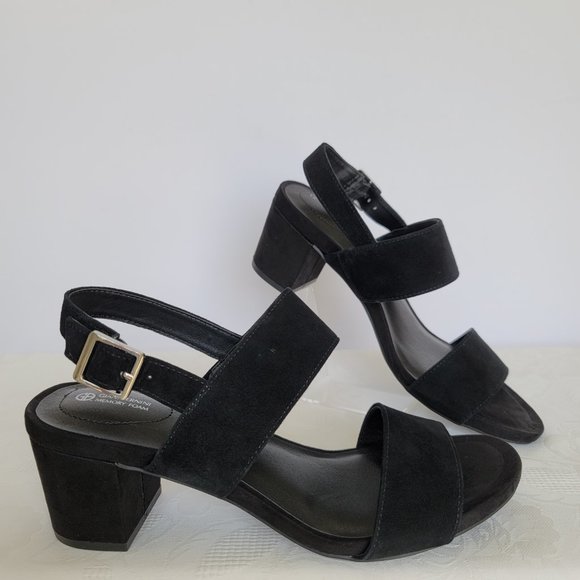 GIANI BERNINI Maggiee Suede Two-Strap Sandals- Black color- Women's Size 9M - Picture 2 of 15